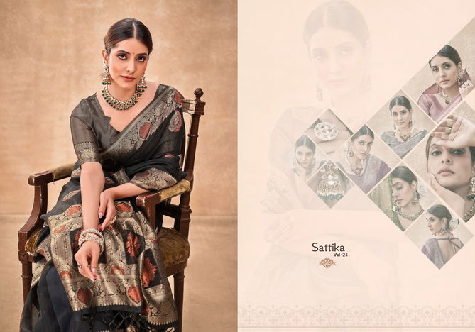 Sattika V 24 By Aura Kotton Vastra Party Wear Sarees Catalog